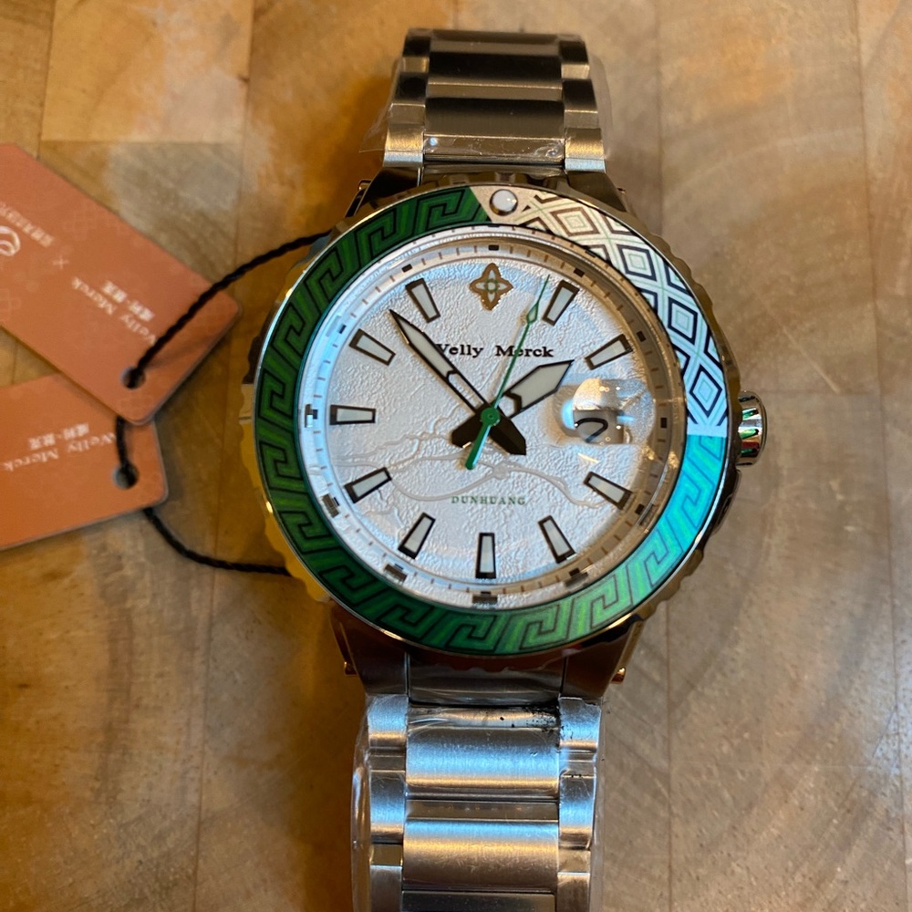 New Men's Silver And Green Welly MerckWatch. 
Movement is Automatic Mechanical